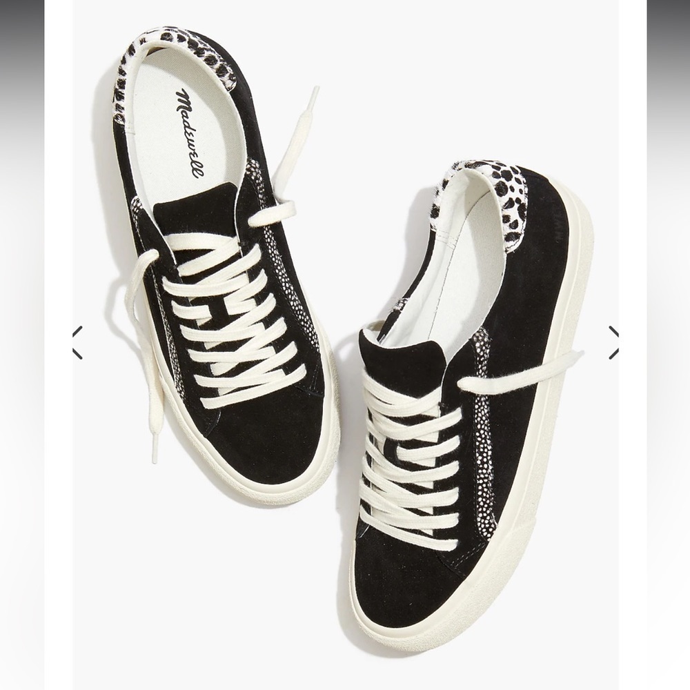 Madewell Sidewalk Low-Top Sneakers in Suede and Spot Calf Hair
